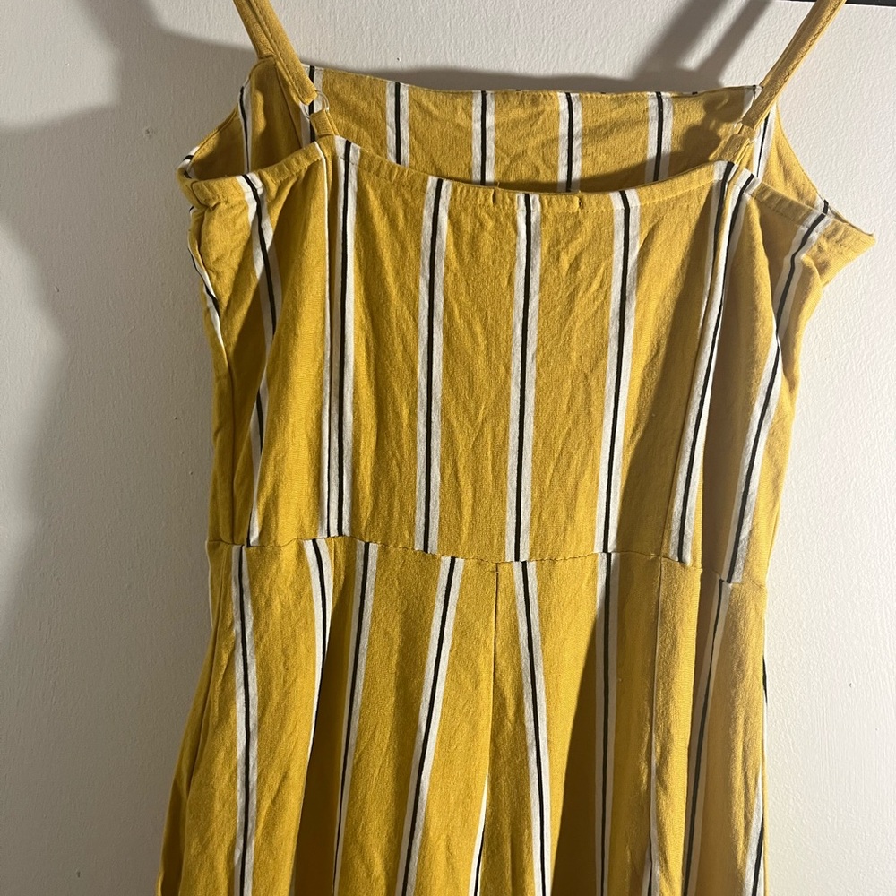 Bershka Yellow Striped Jumpsuit - Picture 5 of 6